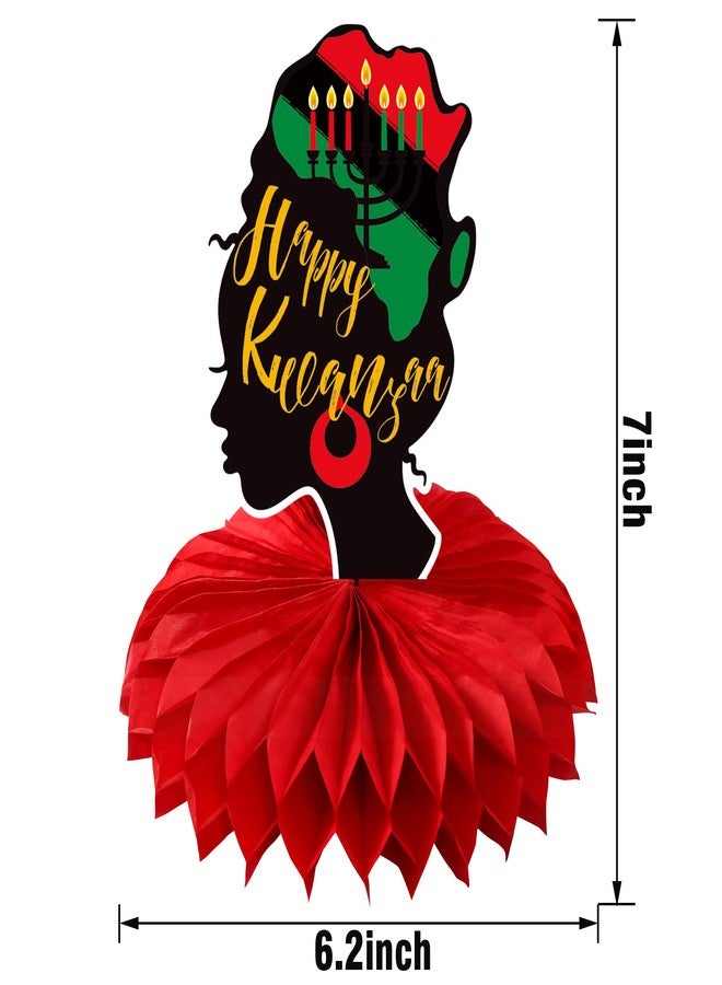 FSHANEE Kwanzaa Honeycomb Centerpiece Decoration Table Toppers African Heritage Holiday Party Kwanzaa Party Honeycomb Toppers Party Supplies Favors Honeycomb Table Centerpieces - 6 Counts - Image 2